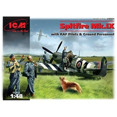 Imagen de ICM 1:48 Spitfire MK.IX con Pilotos de la RAF y Personal Tierra, Color Negro (ICM48801)