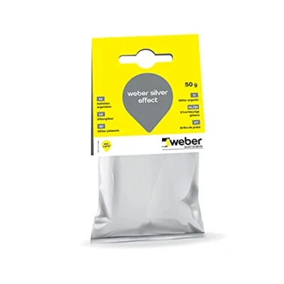 Imagen de WEBER Junta de azulejos con efecto brillante, 50 g, Silver Effect