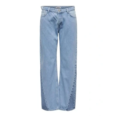 Imagen de ONLY Onlcobain Reg Wide Colour Bl Dnm CRO Pantalones, Mezclilla De Color Azul Claro, 28W x 32L para Mujer