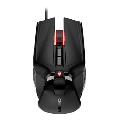 Imagen de CHERRY MC 9620 FPS Ratón Gaming Ergonómico Iluminación RGB Reposamanos Ajustable Pesas Extraíbles 9 Botones Programables 12.000 Dpi Cable Negro