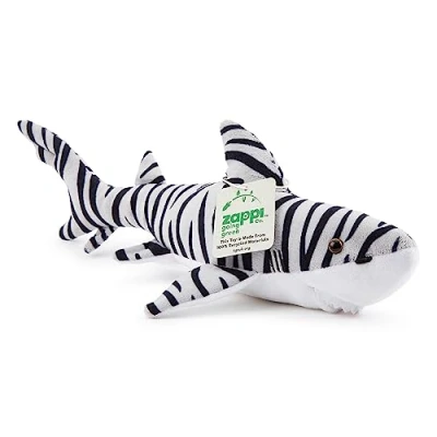 Imagen de Zappi Co Peluche 100% Reciclado de tiburón Tigre (33cm Largo) Suave, Mullido, ecológico, colección Animales para recién Nacidos Primer Hijo