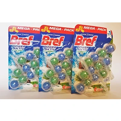 Imagen de Bref WC inodoro limpiador 4Function energía fórmula Aktiv Mega Pack (3Count) pino