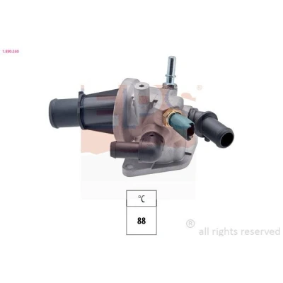 Imagen de EPS 1.880.580 Termostato, refrigerante 88 Made in Italy OE Equivalent con junta FIAT: 500 Hatchback, Panda II Punto Hatchback