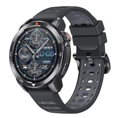 Imagen de Mibro GS Pro2 Reloj Inteligente para Correr con GPS, 1,43&#039;&#039; Acero Inoxidable Smartwatch Hombre Llamadas Bluetooth, Impermeable Altitude/Brújula iOS Android, Gris Oscuro