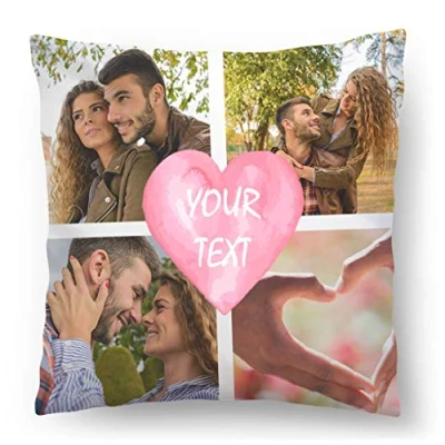 Imagen de Cojín de Fotos con tu Foto y Texto Impresos 45 x cm Regalo Personalizado su Propia (con Relleno) Cumpleaños Full Print [091]