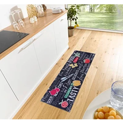 Imagen de Hanse Home Cook &amp; Clean Alfombra de Cocina con Texto Antideslizante fácil Cuidado para Cocina, Pasillo, Entrada, Comedor 50 x 150 cm