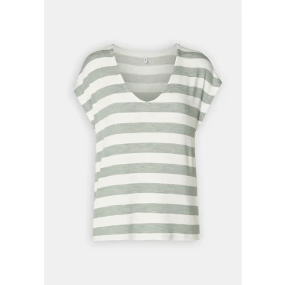 Imagen de ONLY Onllira V NECK Camiseta estampada, Mujer, Talla: XS, Chinois green/cloud dancer