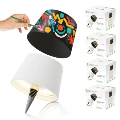 Imagen de MU LIN lampara para botella sin cable, lámpara de mesa inalambrica;con 3 Colores y Brillo Regulable, Ideal Dormitorio, Terraza, Cumpleaños