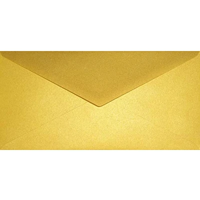 Imagen de Netuno 25 sobres largos dorados nacarados DIN DL 110x220mm 120g Aster Metallic Cherish solapa engomada puntiaguda sin ventana metalizados americanos para invitaciones tarjetas boda facturas folleto