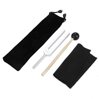 Imagen de Dreld Tenedor de afinación 528HZ con martillo silicona y bolsa para reparación ADN, terapia sonido, curación perfecta, instrumento musical, equilibrio, sanadores, vibración