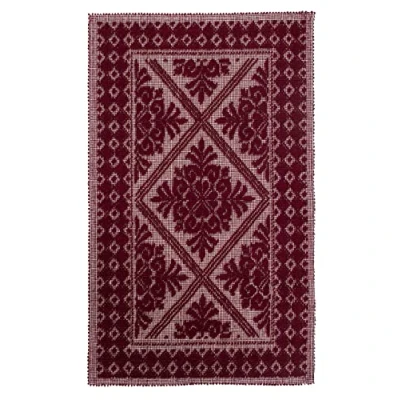 Imagen de ABC Alfombra de baño Hecha a Mano algodón ALGHERO Red 115x55