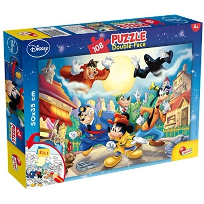 Imagen de Liscianigiochi Puzzle para niños de 108 piezas 2 en 1, Doble Cara con reverso colorear Disney Mickey Mouse 48021
