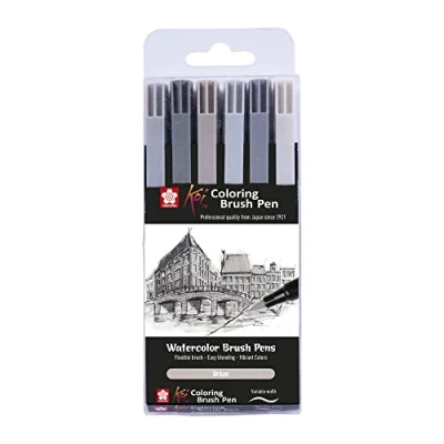 Imagen de Sakura KOI Coloring Brush Set 6 Pack de rotuladores, Punta pincel