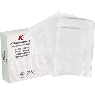 Imagen de KitchenBoss Bolsas Envasar al Vacio Alimentos: Bolsa Gofrada Envasado 50 15 x 25 cm &amp; 20 30 cm, de Comida
