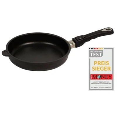 Imagen de AMT Gastroguss sartén de 24 cm diámetro, 5 alto, mango extraíble, no apta para inducción, Lotan® antiadherente, fundida (aluminio fundido), AMZN 524 Z20B