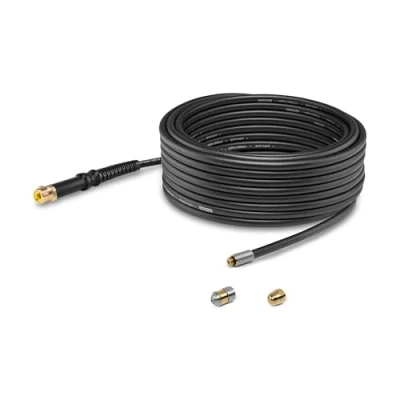 Imagen de Kärcher Kit de limpieza tuberías PC 15 para limpiador a presión (longitud: m), efecto 360 gracias la boquilla giratoria latón y acero inoxidable, manguera flexible