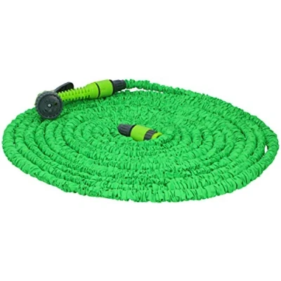 Imagen de Kinzo 317549 1 Manguera de riego Extensible hasta 30 m con Pistola multifunción, Verde
