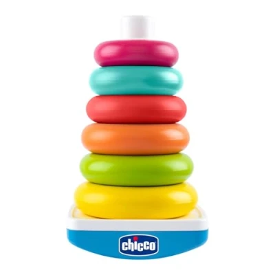 Imagen de Chicco Juego Torre de Anillos, base oscilante al tacto con 6 anillos colores apilables, juguete para niños, 9 36 meses