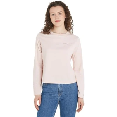Imagen de Tommy Hilfiger 1985 REG Mini Corp Logo C NK LS WW0WW39784 Camisetas de Punto Manga Larga, Rosa (Whimsy Pink), XL para Mujer