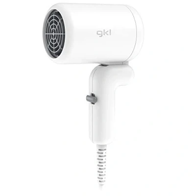 Imagen de GKL Mini secador de Viaje, 400W, Plegable, Flujo Aire Caliente hasta 70C para maleta, gimnasio, mochila y uso diario. muy potente su tamaño (Blanco)