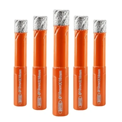 Imagen de BGTEC Juego Brocas diamante Seco 5 piezas 10mm Corona de soldada al vacío con mango triangular para cerámica gres porcelánico mármol granito piedra artificial