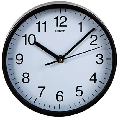 Imagen de Reloj de Pared Unity, Radcliffe, Barrido silencioso, Moderno, Negro, 20 cm