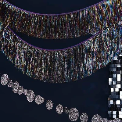 Imagen de Ginger Ray Guirnalda de oropel Multicolor Navidad para Colgar, 2 Unidades