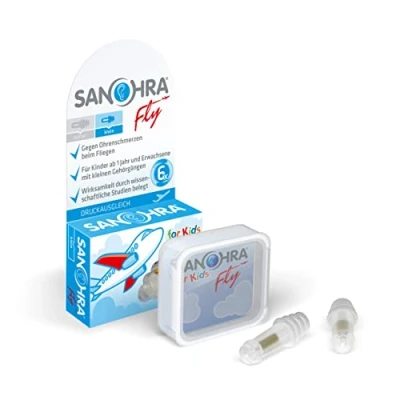 Imagen de SANOHRA Fly para niños, tapones los oídos con filtro patentado contra el dolor de al volar.