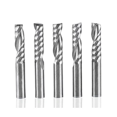 Imagen de Akozon 5pcs fresas de Fresado CNC, Cortador 6mm Mango Carburo Tungsteno Fresa un Solo Extremo Cortadores en Espiral CNC Conjunto Molino del