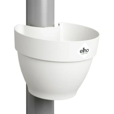 Imagen de Elho Vibia Campana Drainpipe Clicker 40 Macetero por Exterior Ø 21.6 x H 16.3 cm Blanco/Silky White