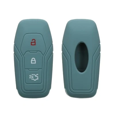 Imagen de kwmobile Funda Compatible con Ford Llave de Coche MyKey 3 Botones (Key Free) Carcasa Protectora Silicona para Case en Noche ártica