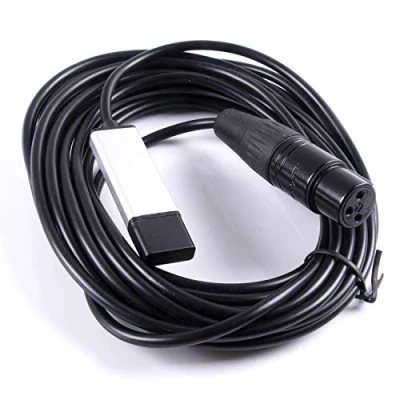 Imagen de Adaptador de interfaz USB a DMX RS485 Convertidor serie 3PIN XLR LED DMX512 Freestyler Software PC escenario Control iluminación Cable atenuador con chip FTDI Soporte Win10 Mac OS (16 pies)