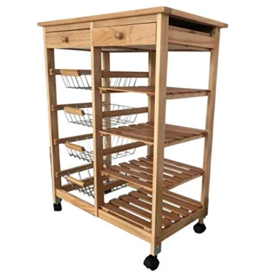 Imagen de Mueble Gestion Frutero Verdulero Oporto 4 Cajones Color Miel (1 Cubertero Incluido)