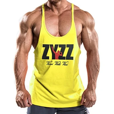 Imagen de Hombre Camiseta sin Mangas Tirantes Deporte Casual Algodón Cuello Redondo ZYZZ00 Amarillo M
