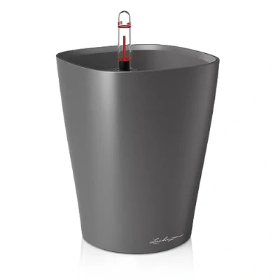 Imagen de Lechuza 14903 Maceta Deltini Premium Kit Completo, Color Antracita Metalizado (14 x 18)