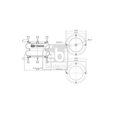 Imagen de FEBI BILSTEIN 109090 Fuelle, suspensión neumática