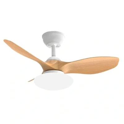 Imagen de Abrila Ventilador DC PARAMO Blanco/Haya con tres Aspas 6 Velocidades Ajustables 3 Temperaturas de Luz Seleccionables Mando a Distancia Incluido