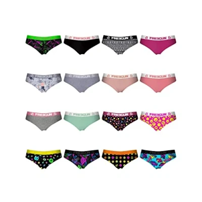 Imagen de FREEGUN Pack Surprise Calzoncillo Ropa Interior Mujer Microfibra Liso Modèle Aléatoire (Paquete de 3)