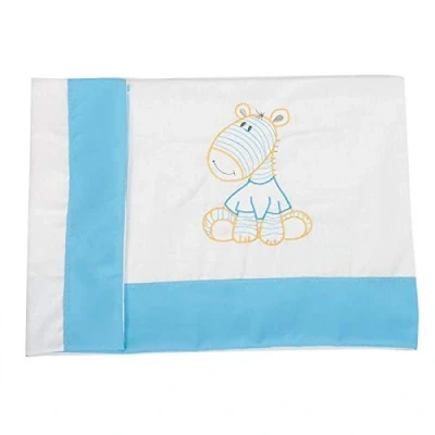 Imagen de Sábana 100% Algodón Bebé, Hipoalergénica, transpirable y ecológica. Tacto suave. 3 piezas (sábana, bajera con gomas ajustables almohada). Fabricación España. (Cebra Juguete, Minicuna 80x50)