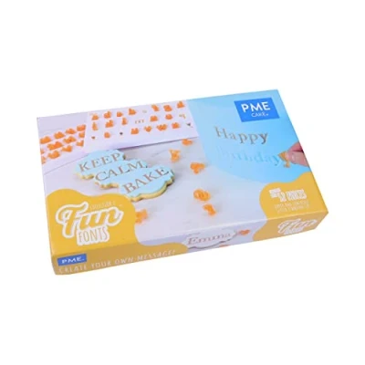 Imagen de PME FF55 Fun Fonts Juego de Estampado Letras mayúsculas y minúsculas Colección 2, Plástico, Naranja