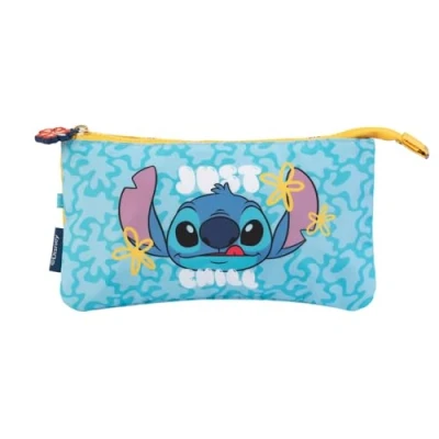 Imagen de Grupo Erik Estuche Stitch 3 Compartimentos Escolar niña │ Estuches Escolares Compartimentos, Material y papeleria Ideal Vuelta al Cole