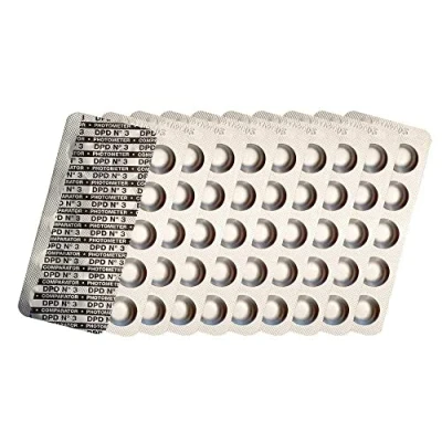 Imagen de harren24 Pastillas de prueba para fotómetros DPD 1 Cloro, DPD3, DPD4 Oxígeno Activo, Alcalinidad M, CYA, Rojo Fenol Valor en pH Comprobador agua piscina 50/100/250/500x (DPD3 / 100x)
