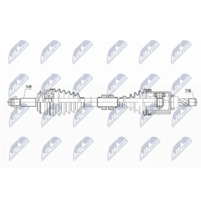 Imagen de NTY NPW NS 072 Árbol de transmisión Eje delantero, izquierda 699 Caja cambios manual NISSAN: Qashqai 2