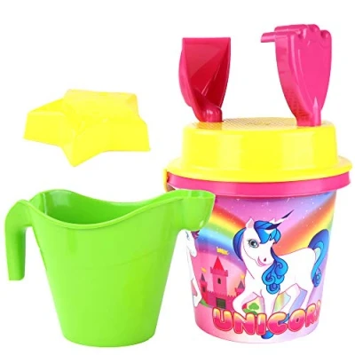 Imagen de BLUE SKY Set de Playa Unicornio Juego 045875 Rosa 7 Piezas Plástico Juguete Infantil al Aire Libre Arena 17 cm A Partir 10 Meses