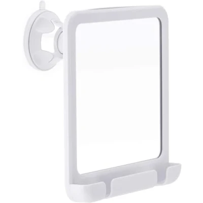 Imagen de Mirrorvana Espejo de Ducha Afeitado Antivaho con Ventosa Baño Irrompible 20 x 17cm (Blanco)