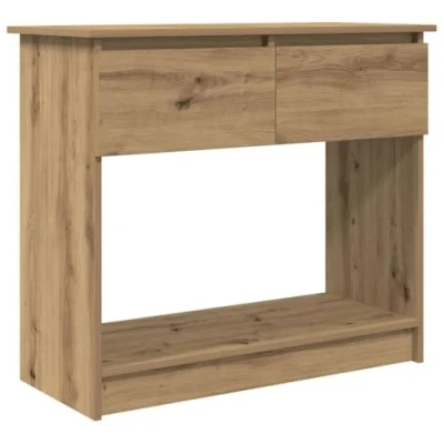 Imagen de vidaXL Mesa Consola con cajones Roble Artesanal 85,5x38,5x74,5 cm, de recibidor, Pasillo, Pasillo