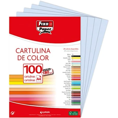 Imagen de Fixo Paper 11110437 Paquete de cartulinas A4 100 unidades color azul cielo, 180g