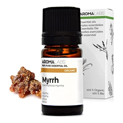 Imagen de BIO Aceite Esencial Mirra 5mL 100% Puro, Natural, Quimiotipado y Certificado AB/Cosmos Certified Aroma Labs (Marca Francesa)