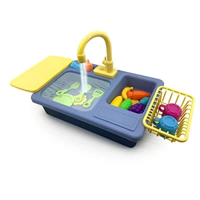 Imagen de CLEMENT CLEMENTINE Juego de vajilla y Fregadero imitación 101190 Azul Plástico Hogar Niño té Pilas no Incluidas 45 cm x 27 A Partir 3 años