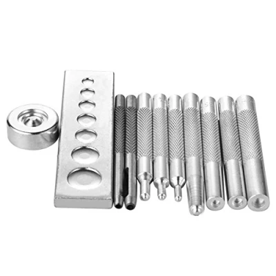 Imagen de Oriental riverkit juego de 11 piezas DIY artesanía piel, herramienta metal, remaches a presión, base punches, con para agujeros.